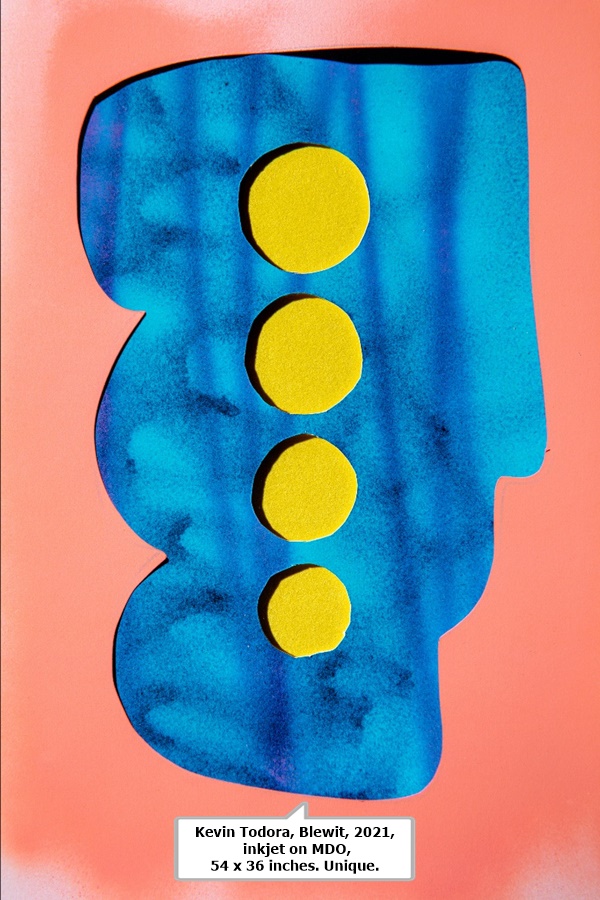 click to enlarge- double click to reduce Kevin Todora, Blewit, 2021, inkjet on MDO, 54 x 36 inches. Unique.