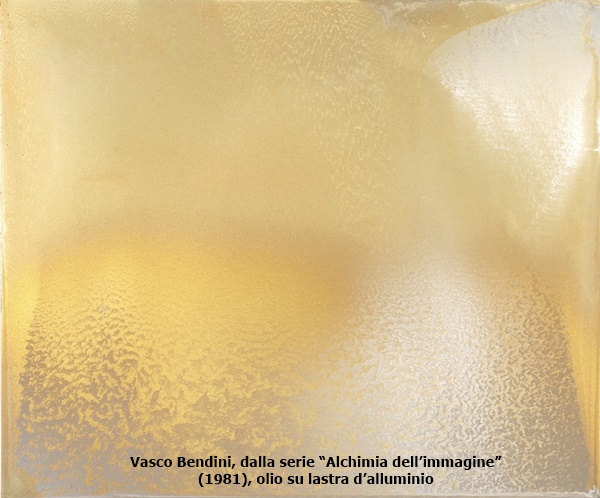 click to enlarge- double click to reduce Vasco Bendini,dalla serie “Alchimia dell’immagine” (1981), olio su lastra d’alluminio