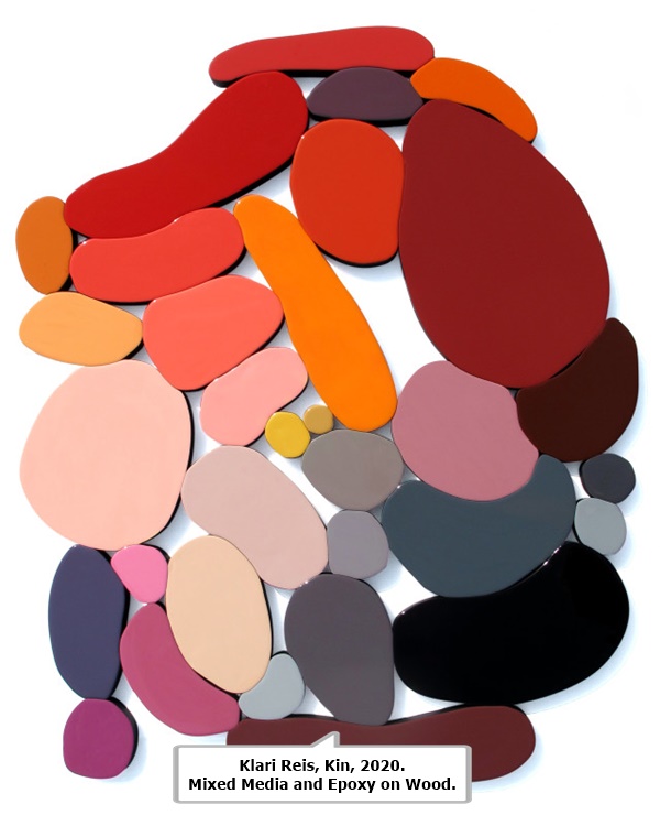 click to enlarge- double click to reduce Klari Reis, Kin, 2020. Mixed Media and Epoxy on Wood.