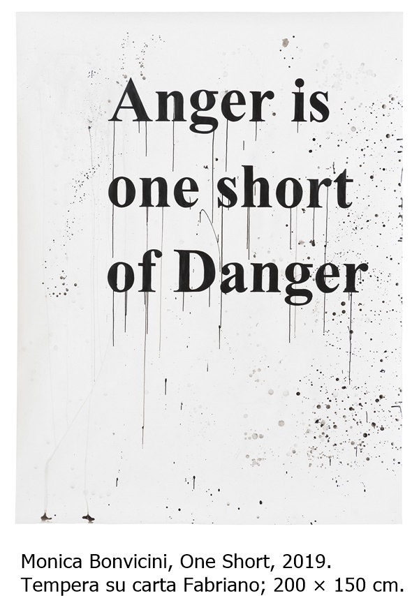 click to enlarge- double click to reduce Monica Bonvicini, One Short, 2019. Tempera su carta Fabriano; 200 × 150 cm.