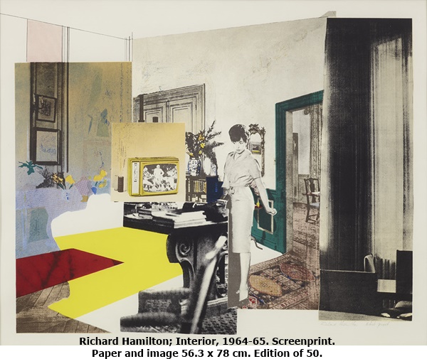 Richard Hamilton; Interior, 1964-65. Screenprint. Paper and image 56.3 x 78 cm. Edition of 50..