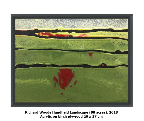 Richard Woods
Handheld Landscape (88 acres), 2018
Acrylic on birch plywood
20 x 27 cm