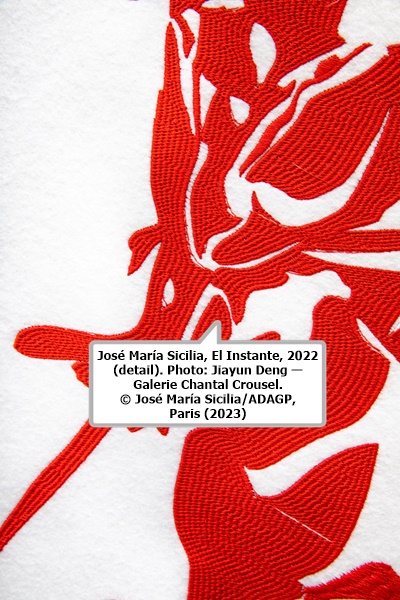 click to enlarge- double click to reduce José María Sicilia, El Instante, 2022 (detail). Photo: Jiayun Deng — Galerie Chantal Crousel.
© José María Sicilia/ADAGP, Paris (2023).
