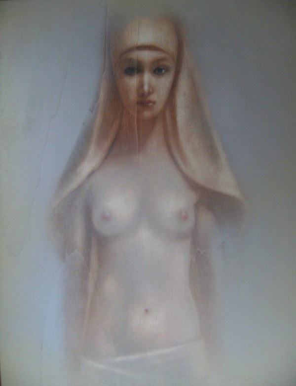 Trasformazione, 2013, carta vetrata e pigmenti su tavola, cm. 75x60 Luca Battiston