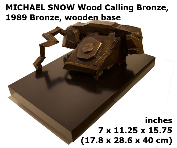MICHAEL SNOW Wood Calling Bronze, 1989 Bronze, wooden base, 7 x 11.25 x 15.75 inches (17.8 x 28.6 x 40 cm)