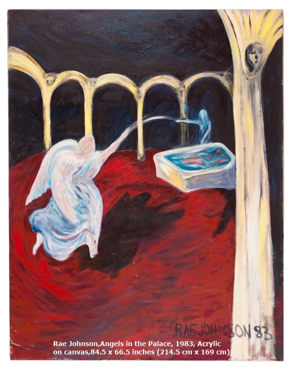 Rae Johnson,Angels in the Palace, 1983, Acrylic on canvas,
84.5 x 66.5 inches (214.5 cm x 169 cm) 