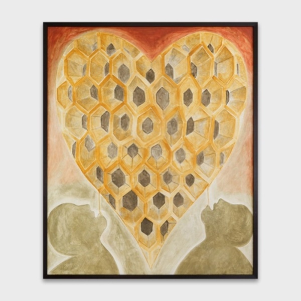 click to enlarge- double click to reduce Francesco Clemente Honey, 2023 Fresco on aluminum panel with artist