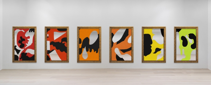 Michelangelo Pistoletto. Color and Light (detail), 2024. Mirror, jute, acrylic, and gilded wood in 24 parts, 70⅞ × 47¼ inches (180 × 120 cm