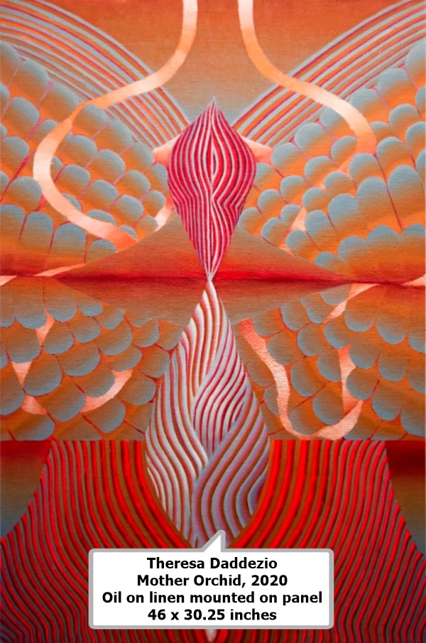 Theresa Daddezio
Mother Orchid, 2020
Oil on linen mounted on panel
46 x 30.25 inches
