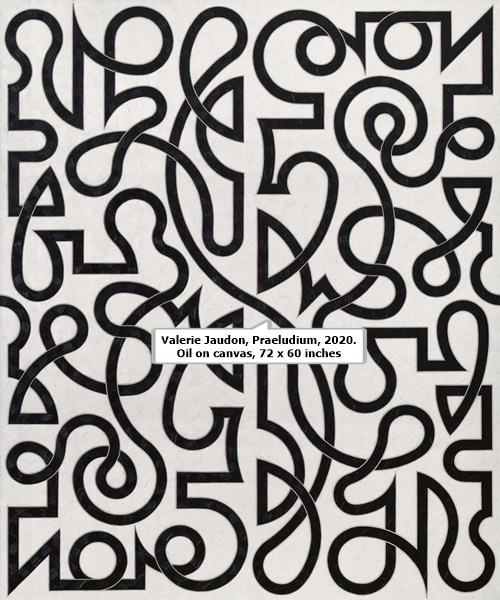 click to enlarge- double click to reduce Valerie Jaudon, Praeludium, 2020. Oil on canvas, 72 x 60 inches.