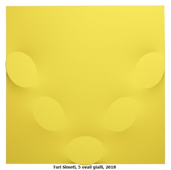 click to enlarge- double click to reduce Turi Simeti, 5 ovali gialli, 2018