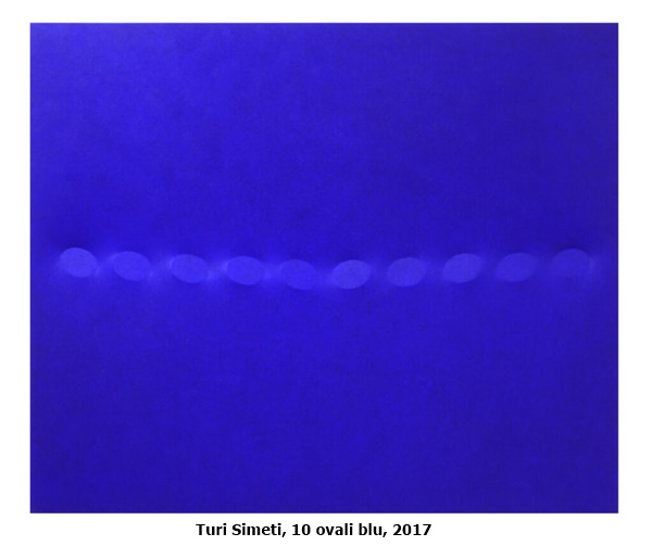 click to enlarge- double click to reduce Turi Simeti, 10 ovali blu, 2017