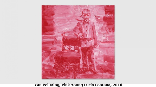 click to enlarge- double click to reduce Yan Pei-Ming, Pink Young Lucio Fontana, 2016