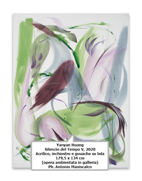 click to enlarge- double click to reduce Yanyan Huang
Silenzio del Tempo V, 2020
Acrilico, inchiostro e gouache su tela
179,5 x 134 cm
(opera ambientata in galleria)
Ph. Antonio Maniscalco