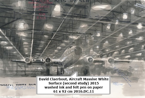 David Claerbout, Aircraft Massive White Surface (second study)
2015
washed ink and felt pen on paper
61 x 92 cm
2016.DC.11