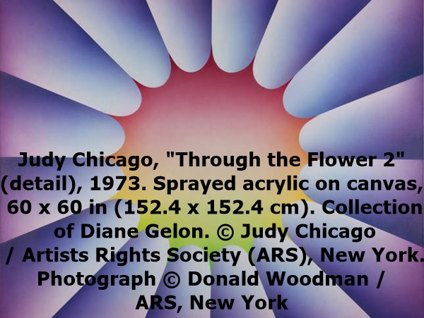 Judy Chicago, Through the Flower 2 
(detail), 1973. Sprayed acrylic on canvas,
 60 x 60 in (152.4 x 152.4 cm). Collection
 of Diane Gelon. © Judy Chicago
 / Artists Rights Society (ARS), New York. 
Photograph © Donald Woodman / 
ARS, New York
