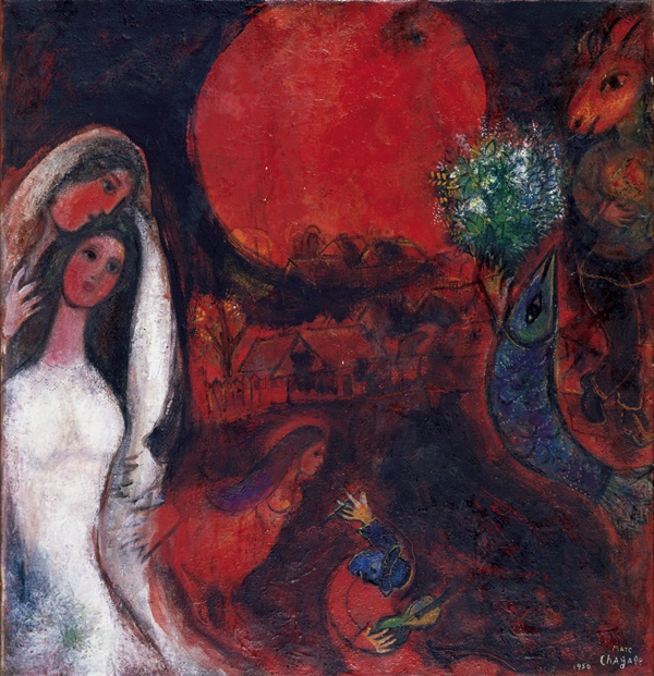 Marc Chagall: Village with Blurred Sun, 1950. Oil on canvas, 73.5 x 69.5 cm. 