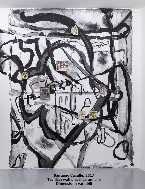 Santiago Cucullu, 2017
Tecnica: wall piece, ceramiche
Dimensioni: variabili