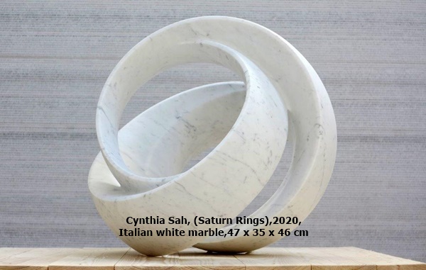 click to enlarge- double click to reduce Cynthia Sah, (Saturn Rings),2020,
Italian white marble,47 x 35 x 46 cm
