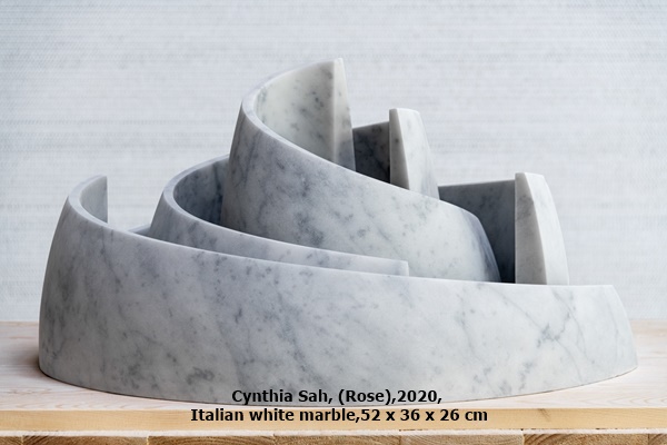 click to enlarge- double click to reduce Cynthia Sah, (Rose),2020,
Italian white marble,52 x 36 x 26 cm