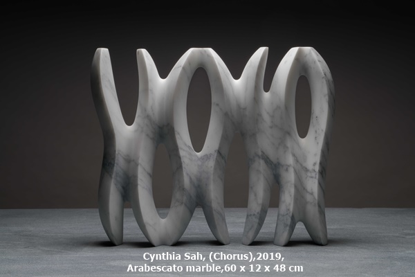 click to enlarge- double click to reduce Cynthia Sah, (Chorus),2019,
Arabescato marble,60 x 12 x 48 cm