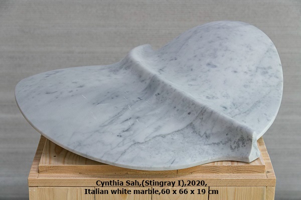 click to enlarge- double click to reduce Cynthia Sah,(Stingray I),2020,
Italian white marble,60 x 66 x 19 cm