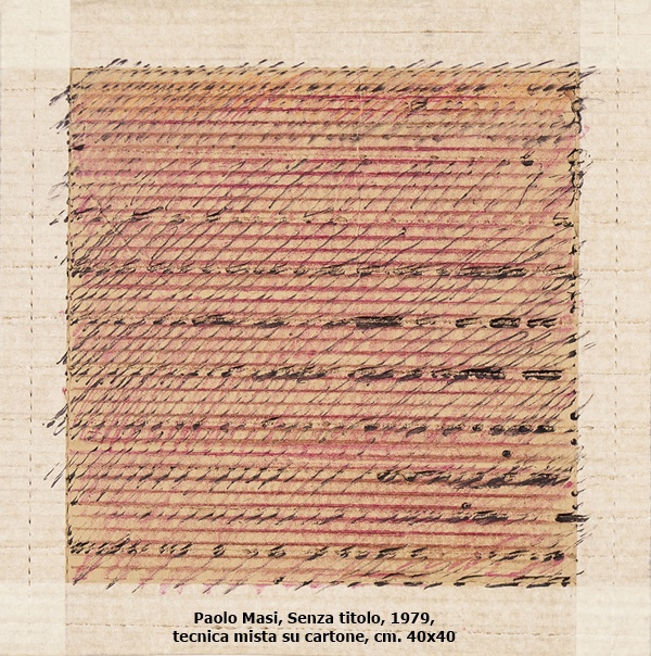 click to enlarge- double click to reduce Paolo Masi, Senza titolo, 1979, tecnica mista su cartone, cm. 40x40