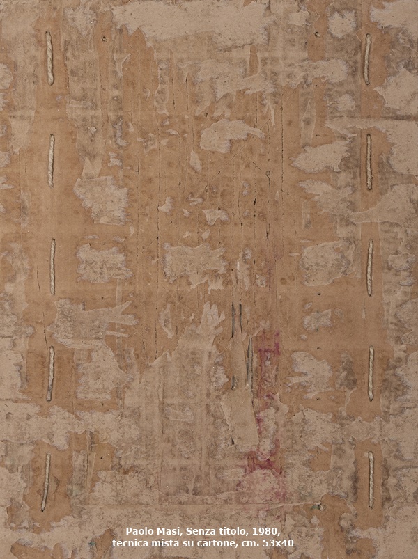 click to enlarge- double click to reduce Paolo Masi, Senza titolo, 1980, tecnica mista su cartone, cm. 53x40