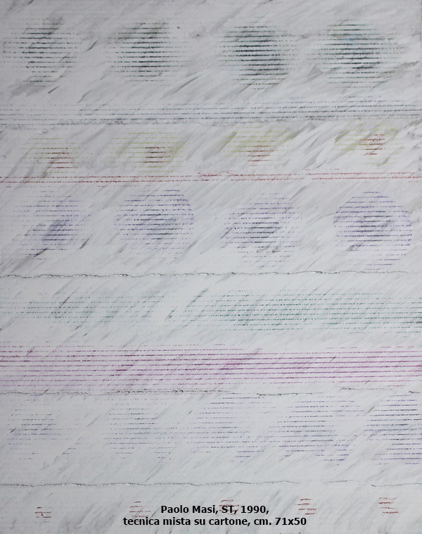 click to enlarge- double click to reduce Paolo Masi, ST, 1990, tecnica mista su cartone, cm. 71x50