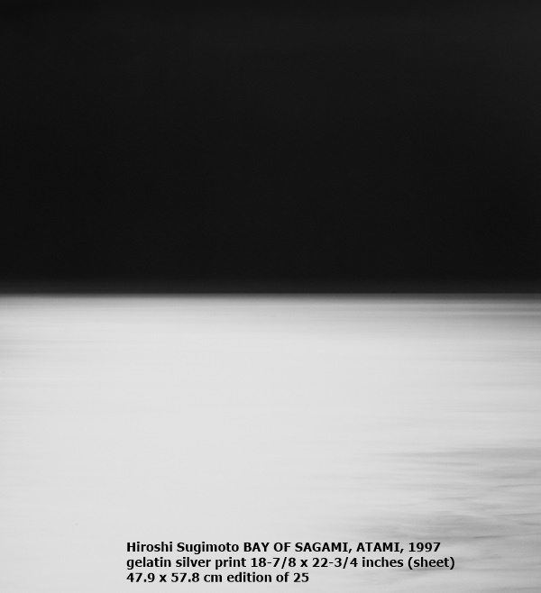Hiroshi Sugimoto, BAY OF SAGAMI, ATAMI, 1997
gelatin silver print
18-7/8 x 22-3/4 inches (sheet)
47.9 x 57.8 cm
edition of 25