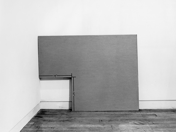 click to enlarge- double click to reduce Measurement: -256" Square, 1969, Letraset and corrugated cardboard, 36 x 48 inches