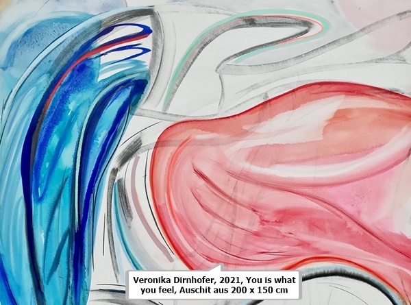 click to enlarge- double click to reduce Veronika Dirnhofer, 2021, You is what you feel, Auschit aus 200 x 150 cm