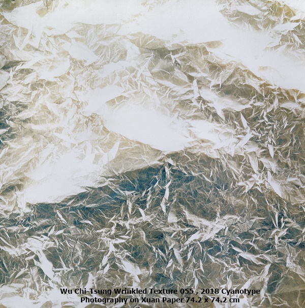 Wu Chi-Tsung Wrinkled Texture 055 , 2018 Cyanotype 
Photography on Xuan Paper 74.2 x 74.2 cm
