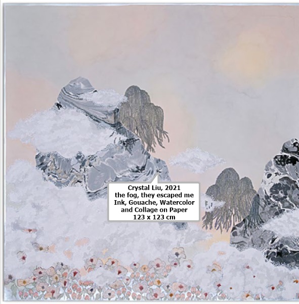 Crystal Liu
the fog, they escaped me (2021)
Ink, Gouache, Watercolor and Collage on Paper
123 x 123 cm
