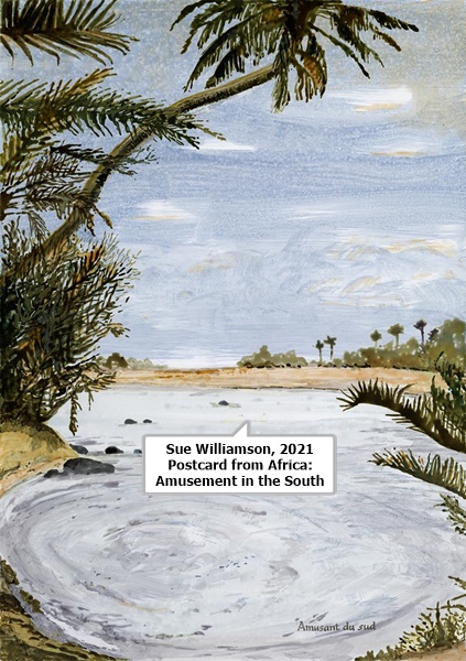 click to enlarge- double click to reduce Sue Williamson, Postcard from Africa: Amusement in the South, 2021