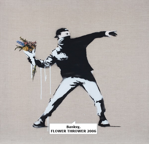 click to enlarge- double click to reduce Banksy,FLOWER THROWER 2006