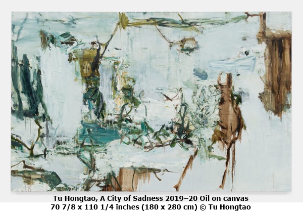 click to enlarge- double click to reduce Tu Hongtao, A City of Sadness 2019–20 Oil on canvas
70 7/8 x 110 1/4 inches (180 x 280 cm) © Tu Hongtao
