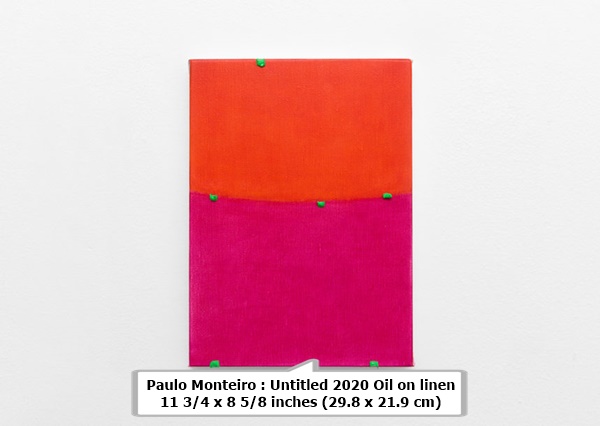 click to enlarge- double click to reduce Paulo Monteiro : Untitled 2020 Oil on linen 11 3/4 x 8 5/8 inches (29.8 x 21.9 cm)