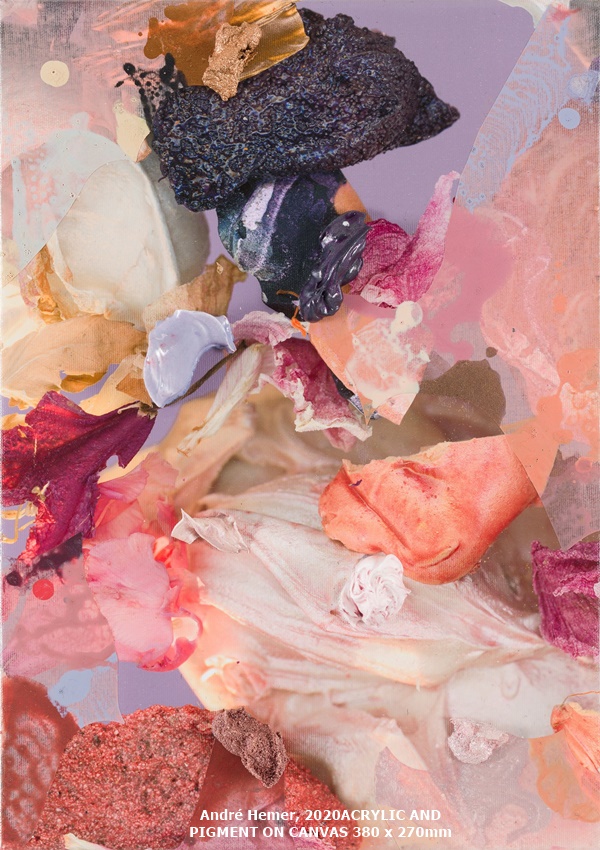 click to enlarge- double click to reduce André Hemer,
2020 ACRYLIC AND PIGMENT ON CANVAS 380 x 270mm