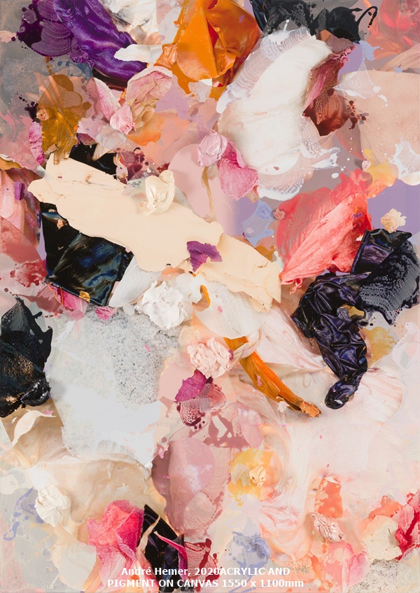click to enlarge- double click to reduce André Hemer,
2020 ACRYLIC AND PIGMENT ON CANVAS 1550 x 1100mm