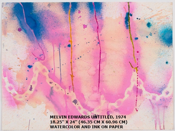 MELVIN EDWARDS
UNTITLED, 1974
18.25'' X 24'' (46.35 CM X 60.96 CM)
WATERCOLOR AND INK ON PAPER