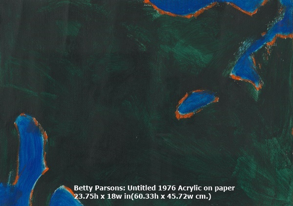 Betty Parsons: Untitled 1976 Acrylic on paper
23.75h x 18w in(60.33h x 45.72w cm.)