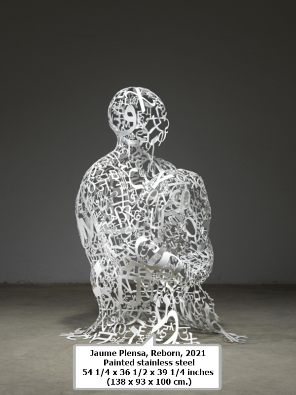 click to enlarge- double click to reduce Jaume Plensa, Reborn, 2021 Painted stainless steel 54 1/4 x 36 1/2 x 39 1/4 inches (138 x 93 x 100 cm.)
