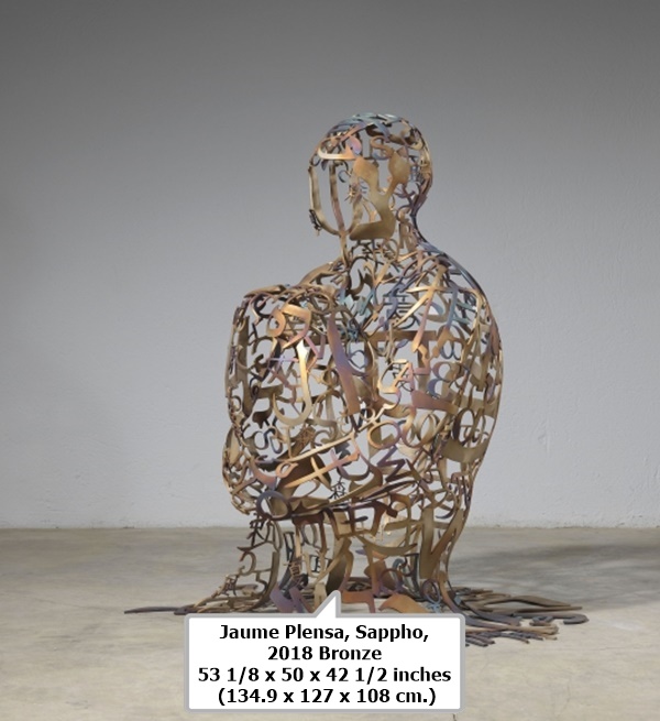 click to enlarge- double click to reduce Jaume Plensa, Sappho, 2018 Bronze 53 1/8 x 50 x 42 1/2 inches (134.9 x 127 x 108 cm.)