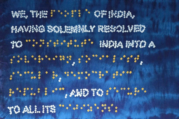 Reena Saini Kallat, Verso-Recto-Recto-Verso, 2017–19. Installation views from The Idea of the Acrobat, Bikaner House, 2020