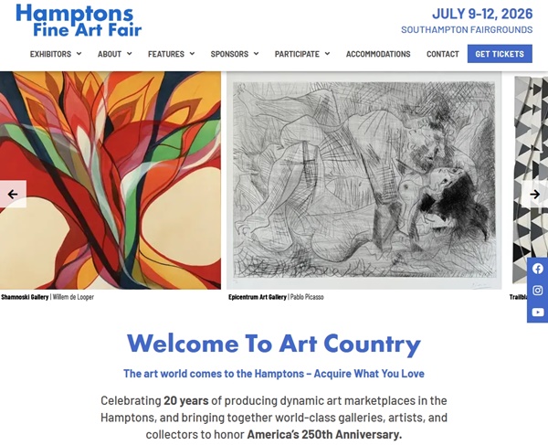 HAMPTONS ART FAIR 2026 - July 9 > 12, 2026 @arthamptonsfair