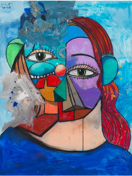 click to enlarge- double click to reduce The Redhead
2024
Acrylic and pastel on paper
198.1 x 152.4 cm / 78 x 60 in
Photo: Matt Grubb © George Condo
Courtesy the artist and Hauser & Wirth