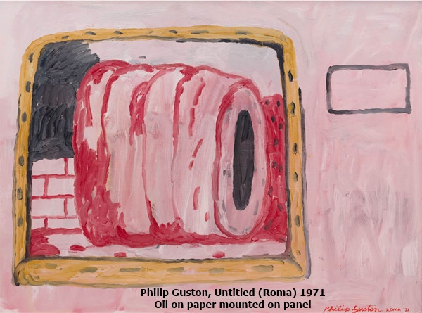 click to enlarge- double click to reduce Untitled (Roma)
Philip Guston
1971
Oil on paper mounted on panel