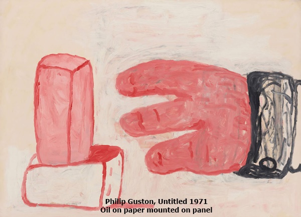 click to enlarge- double click to reduce Untitled
Philip Guston
1971
Oil on paper mounted on panel