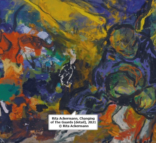click to enlarge- double click to reduce Rita Ackermann, Changing of The Guards (detail), 2021 © Rita Ackermann